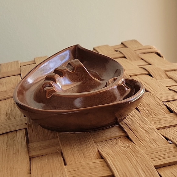 VINTAGE MCCOY ASHTRAY USA, BROWN SPIRAL - Picture 4 of 5